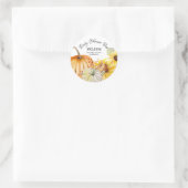 Waterverf Herfst Oogst Pompoen Zonnebloem Baby Ronde Sticker (Tas)