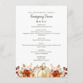 waterverf herfst oogst Thanksgiving menu (Voorkant)