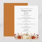 waterverf herfst oogst Thanksgiving menu (Voorkant / Achterkant)