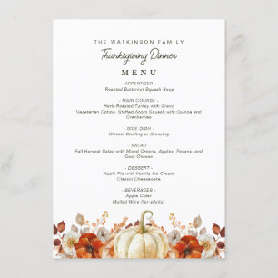 waterverf herfst oogst Thanksgiving menu