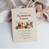 waterverf herfst oogst Thanksgiving potluck Kaart