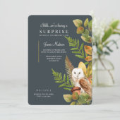 Waterverf Herfst Owl Uitnodiging (Staand voorkant)