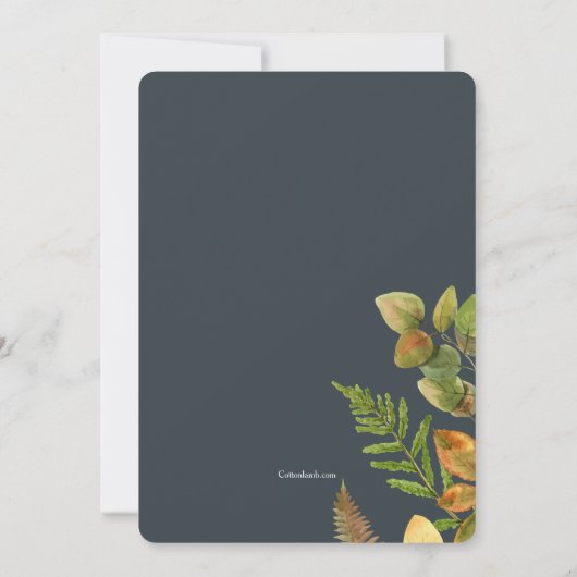 Waterverf Herfst Owl Uitnodiging (Achterkant)