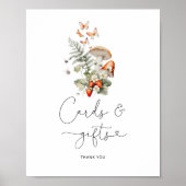 Waterverf herfst paddenstoel kaarten en geschenken poster (Voorkant)