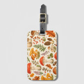 Waterverf Herfst Paddenstoel Patroon Bagagelabel (Voorkant (verticaal))