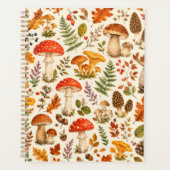 Waterverf Herfst Paddenstoel Patroon  Planner (Voorkant)