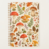 Waterverf Herfst Paddenstoel Patroon Planner (Voorkant)