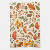 Waterverf Herfst Paddenstoel Patroon Theedoek (Verticaal)