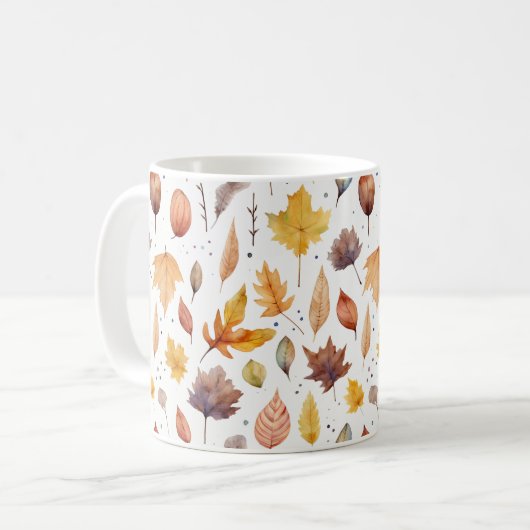 Waterverf Herfst Pattern Koffiemok (Voorkant links)