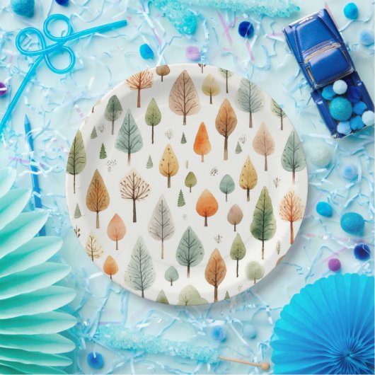 Waterverf Herfst Pattern Papieren Bordje (Feest)