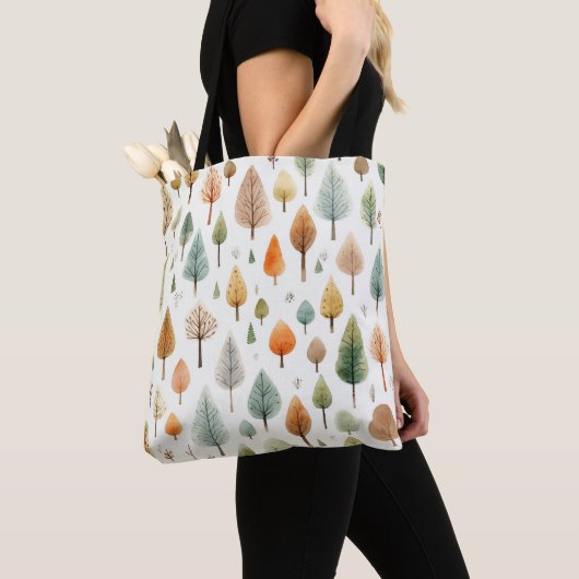 Waterverf Herfst Pattern Tote Bag (Dichtbij)
