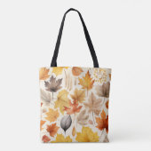 Waterverf Herfst Pattern Tote Bag (Achterkant)