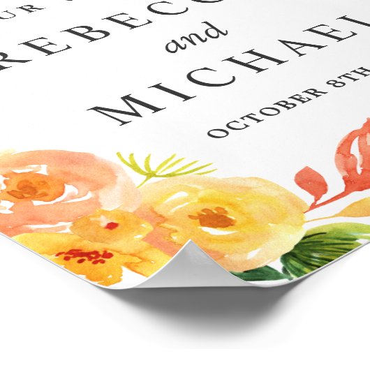 Waterverf herfst Perzische stempel Poster (Hoek)