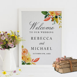 Waterverf herfst Perzische stempel Poster