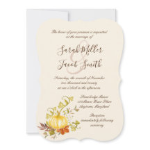 Waterverf herfst pomkin en lederen bruiloft