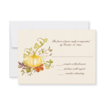 Waterverf herfst pomkin en lederen bruiloft