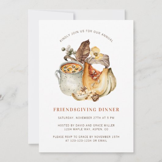 Waterverf Herfst Pomkin Thanksgiving Kaart (Voorkant)