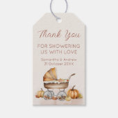 Waterverf Herfst pompoen Baby shower Cadeaulabel (Voorkant)
