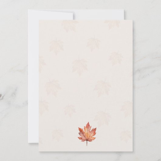 Waterverf Herfst pompoen Baby shower Kaart (Achterkant)