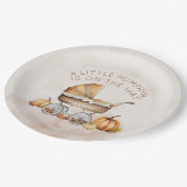 Waterverf Herfst pompoen Baby shower Papieren Bordje (Gekanteld)