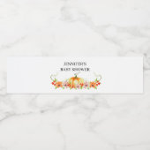 Waterverf herfst pompoen baby shower waterfles etiket (Enkel label)