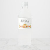 Waterverf herfst pompoen baby shower waterfles etiket (Voorkant)