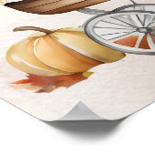 Waterverf Herfst Pompoen Baby shower Welkom Poster (Hoek)