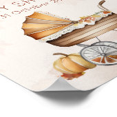 Waterverf Herfst Pompoen Baby shower Welkom Poster (Hoek)