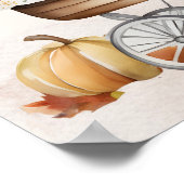 Waterverf Herfst Pompoen Baby shower Welkom Poster (Hoek)