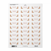 Waterverf Herfst Pompoen Bloemen Etiket (Full Sheet)