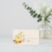 Waterverf herfst pompoen en lederwonden plaatskaartje (Staand voorkant)