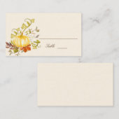 Waterverf herfst pompoen en lederwonden plaatskaartje (Voorkant / Achterkant)