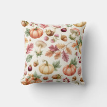 Waterverf herfst pompoen en paddestoel patroon
