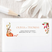 Waterverf herfst pompoen floral bruiloft label (Insitu)