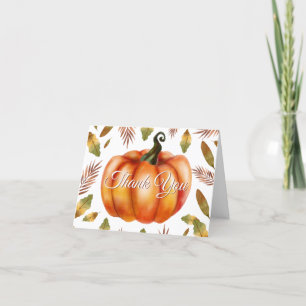 Waterverf herfst pompoen oranje dank je kaart