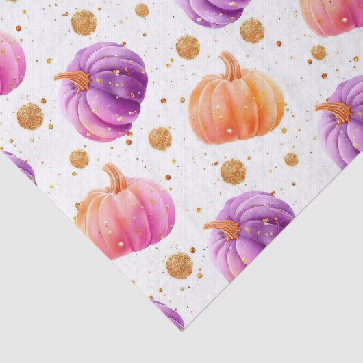 Waterverf Herfst Pompoen Patroon Herfst Decoupage Tissuepapier (Detail)