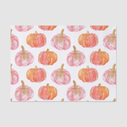 Waterverf Herfst Pompoen Patroon Herfst Decoupage Tissuepapier (Voorkant)