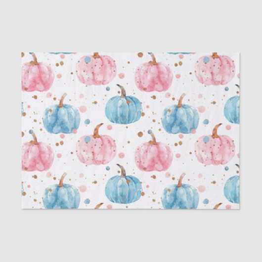 Waterverf Herfst Pompoen Patroon Herfst Decoupage Tissuepapier (Voorkant)