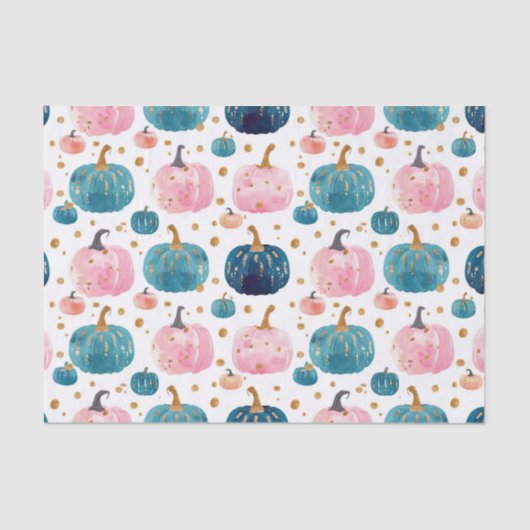 Waterverf Herfst Pompoen Patroon Herfst Decoupage Tissuepapier (Voorkant)