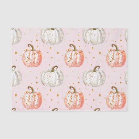 Waterverf Herfst Pompoen Patroon Herfst Decoupage Tissuepapier (Voorkant)