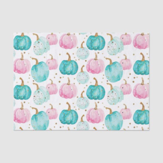 Waterverf Herfst Pompoen Patroon Herfst Decoupage Tissuepapier (Voorkant)