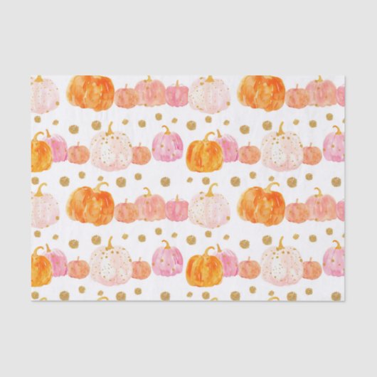 Waterverf Herfst Pompoen Patroon Herfst Decoupage Tissuepapier (Voorkant)