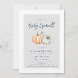Waterverf Herfst Pompoen Sprinkle Baby shower Kaart