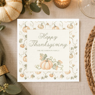 Waterverf Herfst Pompoen Thanksgiving Servet