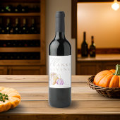 Waterverf Herfst Pompoen Thanksgiving Wijn Etiket