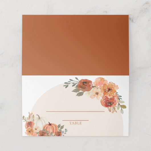 Waterverf Herfst pompoen verbrande Oranje herfst b Plaatskaartje (Buitenkant ongevouwen)