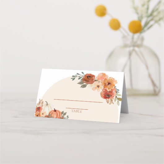 Waterverf Herfst pompoen verbrande Oranje herfst b Plaatskaartje (Voorkant)