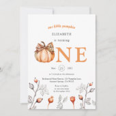 Waterverf Herfst Pompoen Wildflower 1e Verjaardag Kaart (Voorkant)