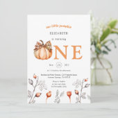 Waterverf Herfst Pompoen Wildflower 1e Verjaardag Kaart (Staand voorkant)