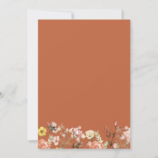 Waterverf Herfst Pompoen Wildflower 1e Verjaardag Kaart (Achterkant)